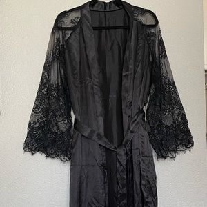 Black Satin Robe